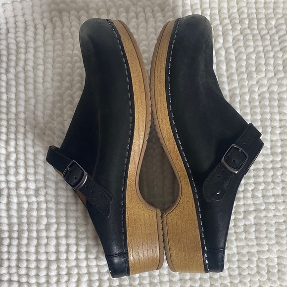 Dansko Black Suede Mules with Side Buckle - Picture 6 of 8